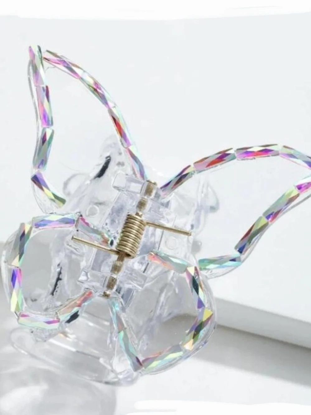 Iridescent Transparent Butterfly Hair Claw Clip BNIB